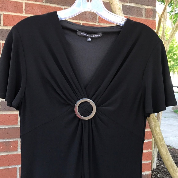 Jones Wear Dress Empire Waist V-Neck Short Sleeves - Picture 7 of 9